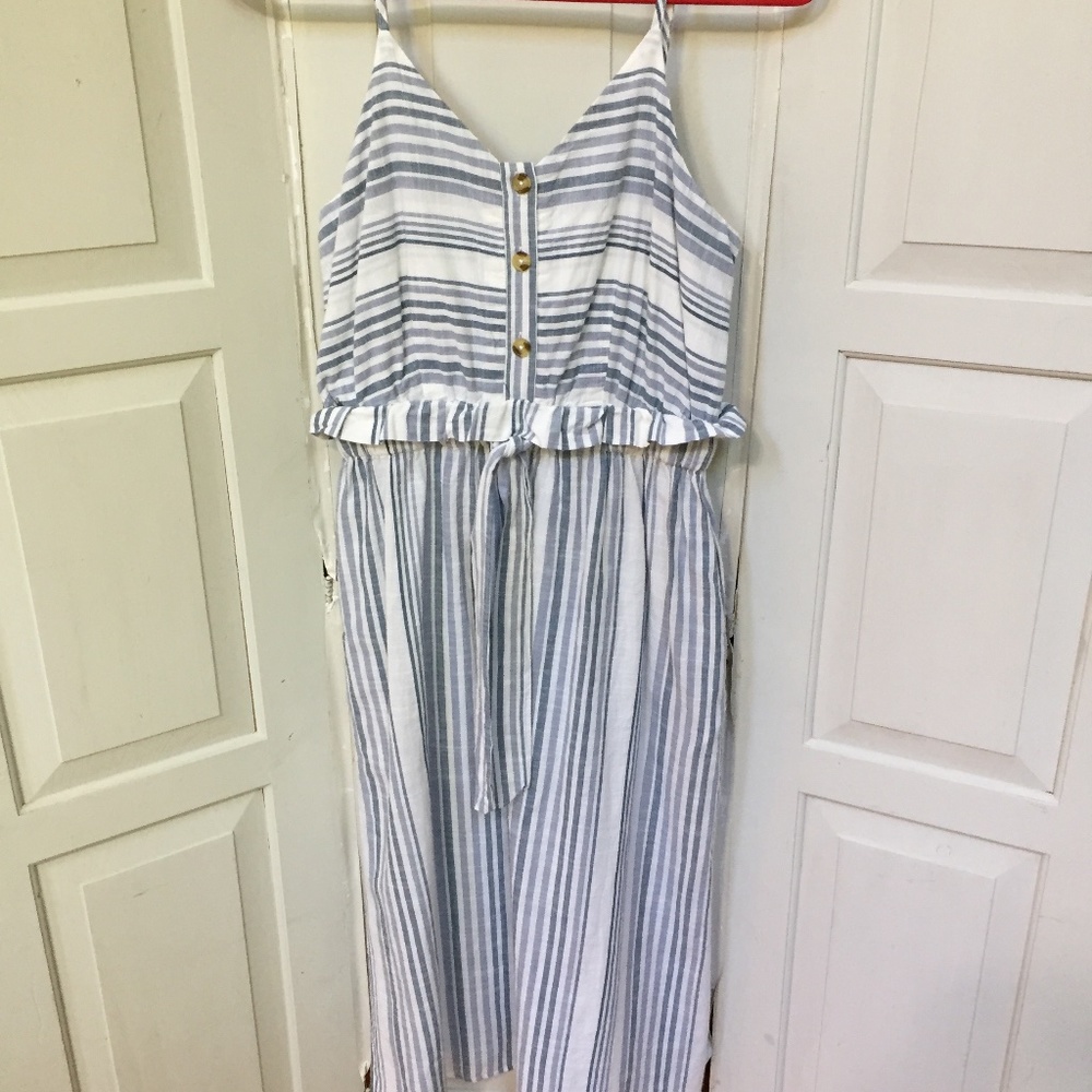 Japna Blue and White Striped Dress